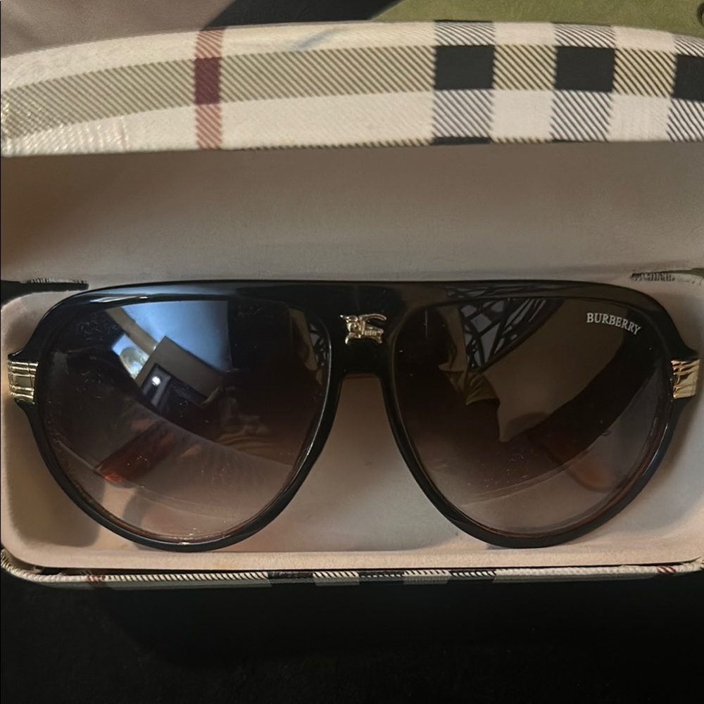Burberry Black and Gold Sunglasses